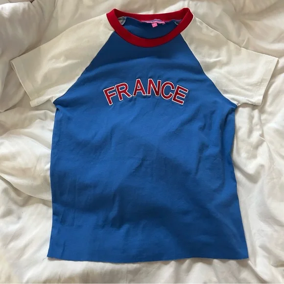 Women’s Edikted France Raglan T-shirt - Picture 1 of 3